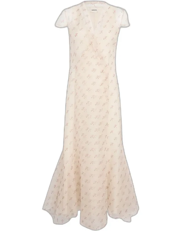 Rose-print Silk Wrap Maxi Dress