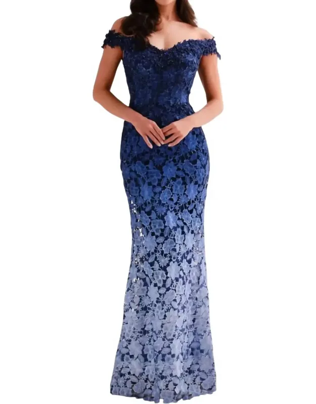 Off The Shoulder Ombre Dress