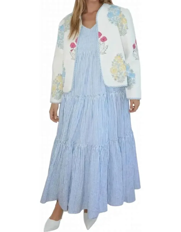 Quilted Jacket In Mixed Print Floral