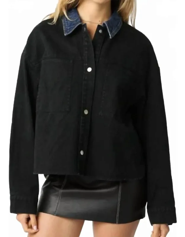 Contrast Jacket In Denim