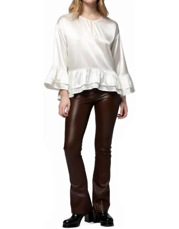 Beyina Lambskin Leather Flare Pants