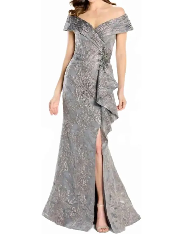 Front Slit Off The Shoulder Dress