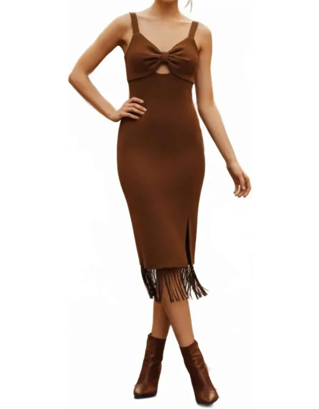 Midi Dress With Fringe