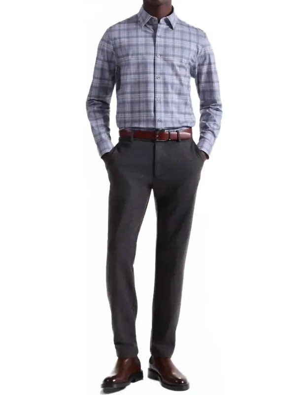 Herringbone Stacked Check 8 Way Stretch Shirt