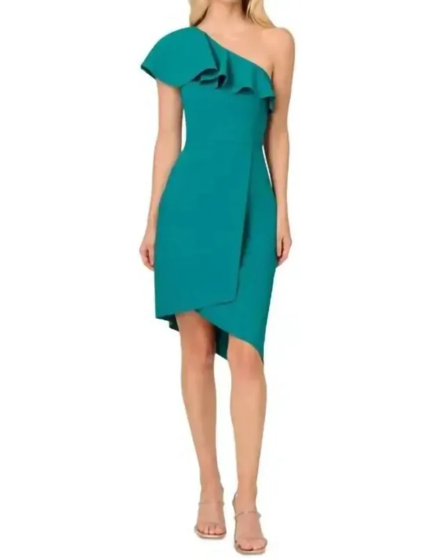 One-shoulder Asymmetric Neck Dress