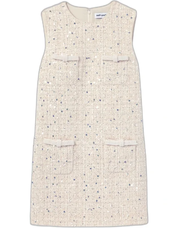 Embellished Boucle Mini Dress