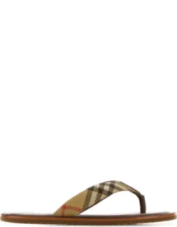 Embroidered Fabric Thong Slippers