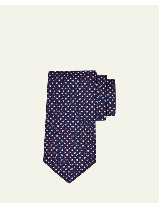 Mail Print Silk Tie