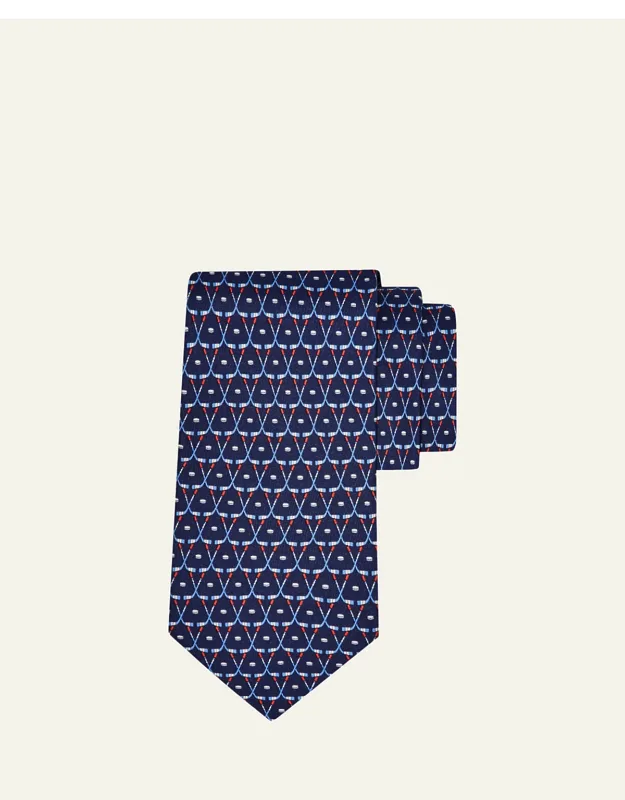 Geometric Hockey Stick Silk Tie