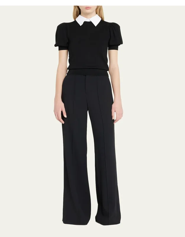 Puff-sleeve Detachable Collar Sweater