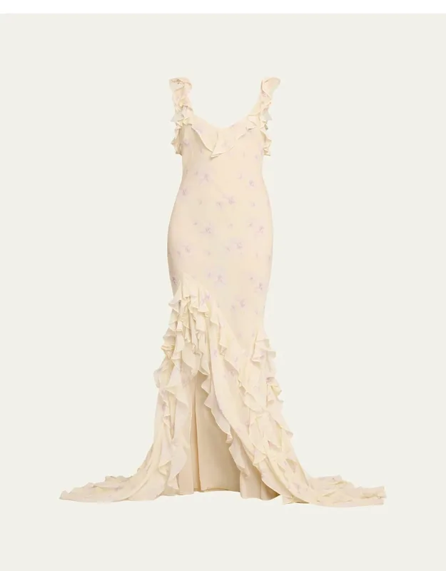 Floral Ruffle Maxi Dress