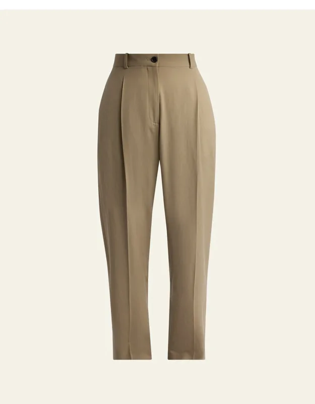 Tapered Wool Gabardine Pants