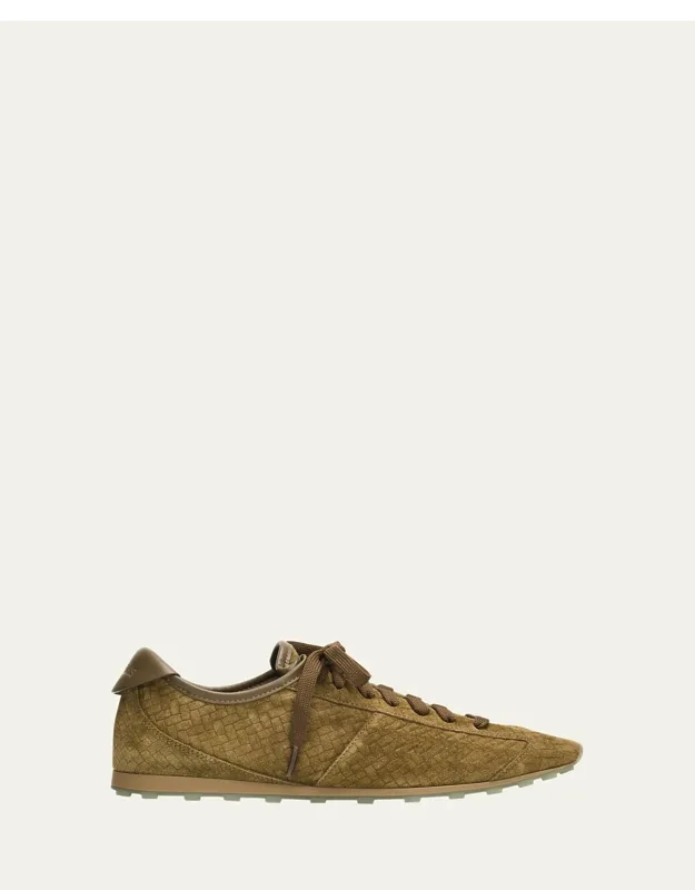 Woven Suede Low-top Sneakers