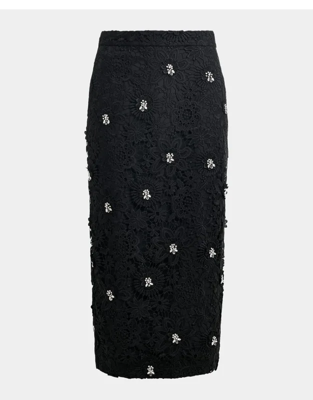 Floral Lace Pencil Skirt