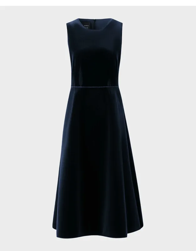 Sleeveless Velvet Midi Cocktail Dress