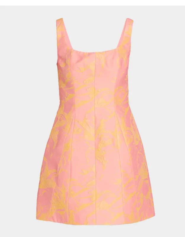 Sleeveless Floral Jacquard Mini Dress