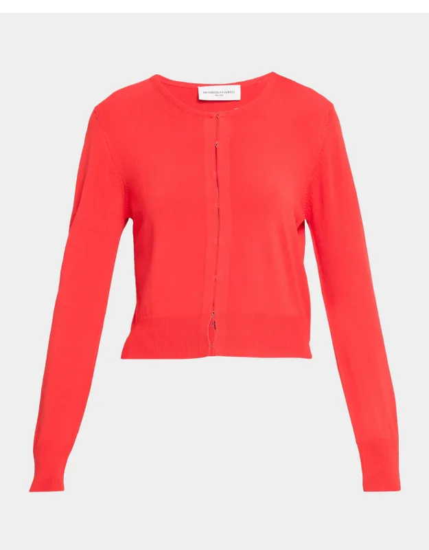 Ellery Viscose Rib Crewneck Cardigan