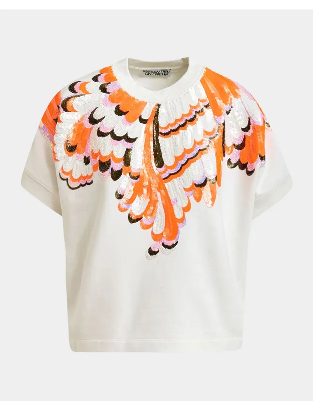 Embellished Short-sleeve Sweatshirt