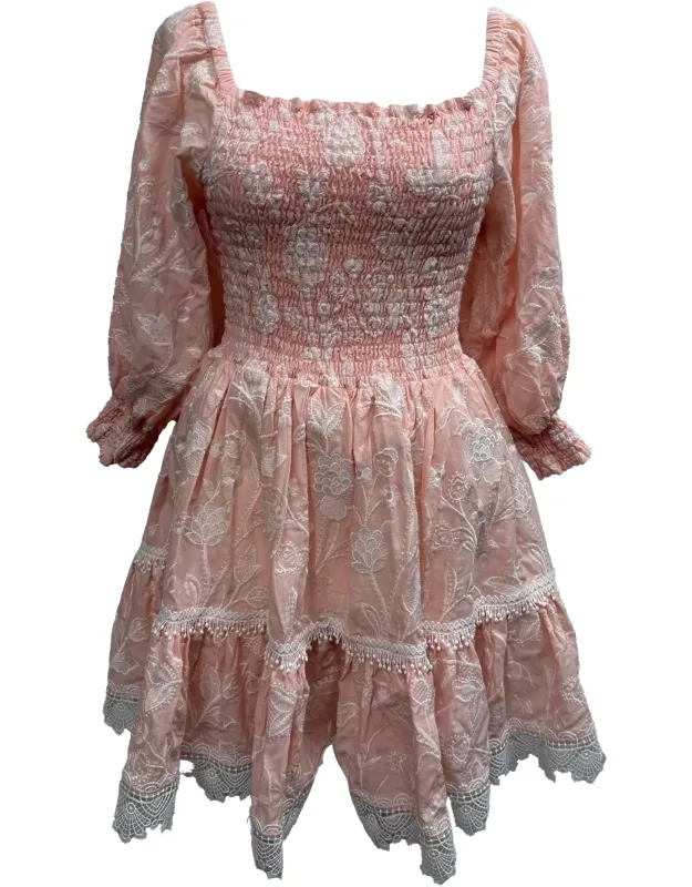 Embroidered Mini Dress