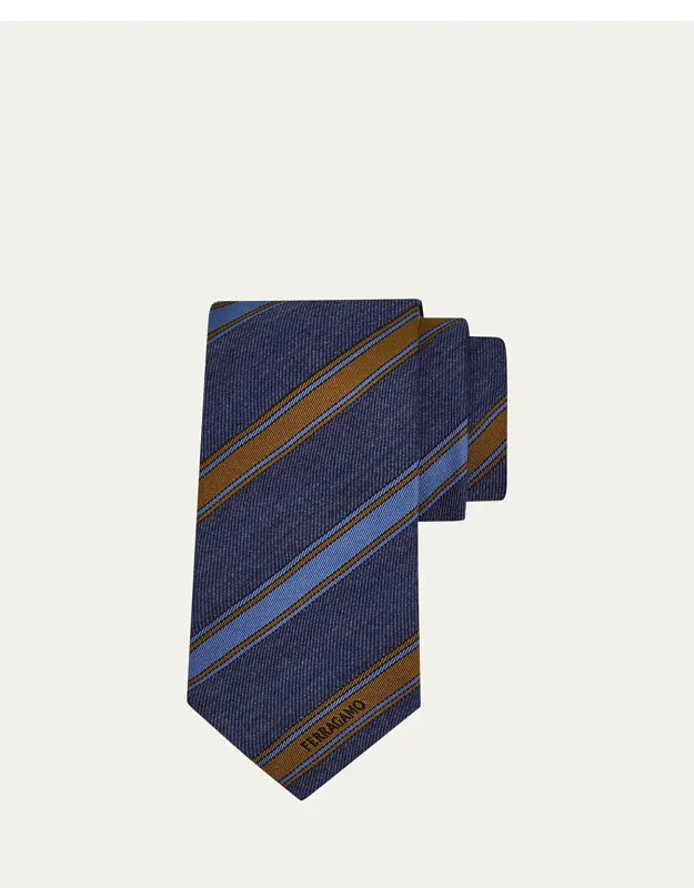 Multi-stripe Logo Silk Tie