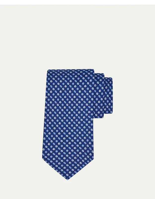 Sports Ball Print Silk Tie