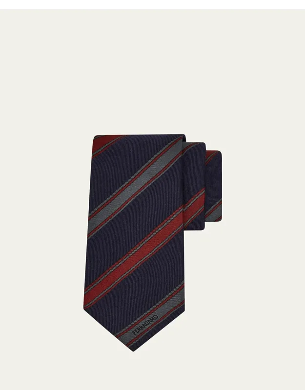 Multi-stripe Logo Silk Tie