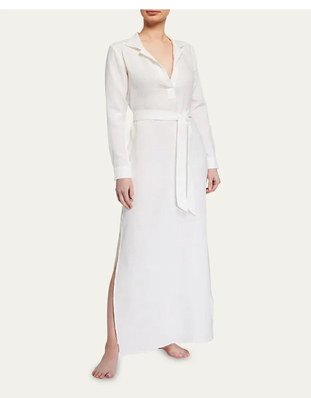Linen Lounge Shirt Dress