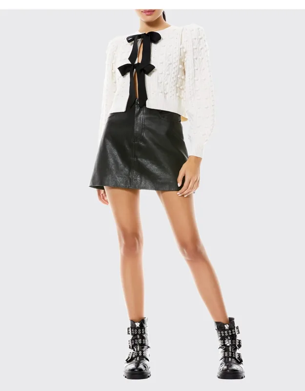 Kitty Puff-sleeve Sweater With Bows