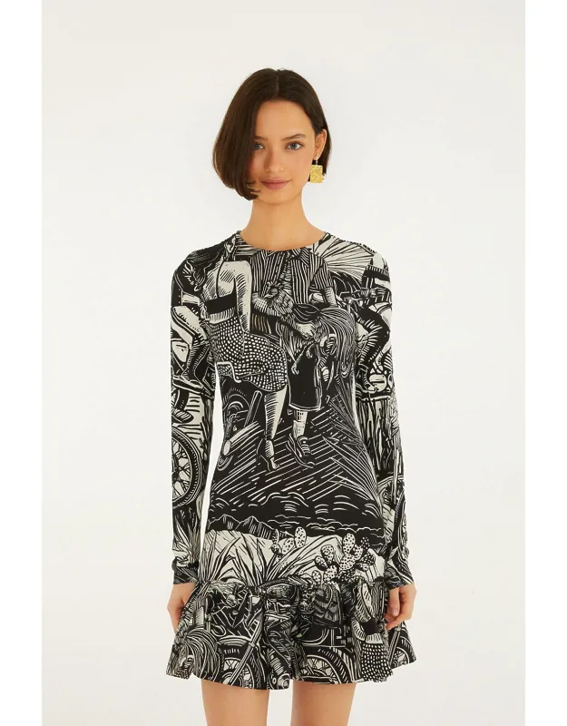 Ruta Ruffled Hem Mini Dress