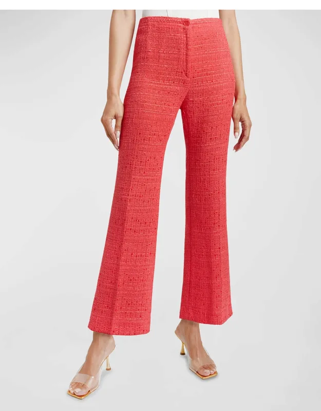 Cropped Flare-leg Tweed Pants