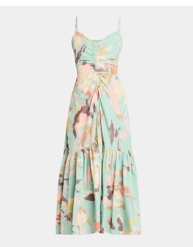 Printed A-line Midi Dress
