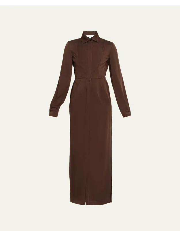 Split-sleeve Maxi Shirtdress