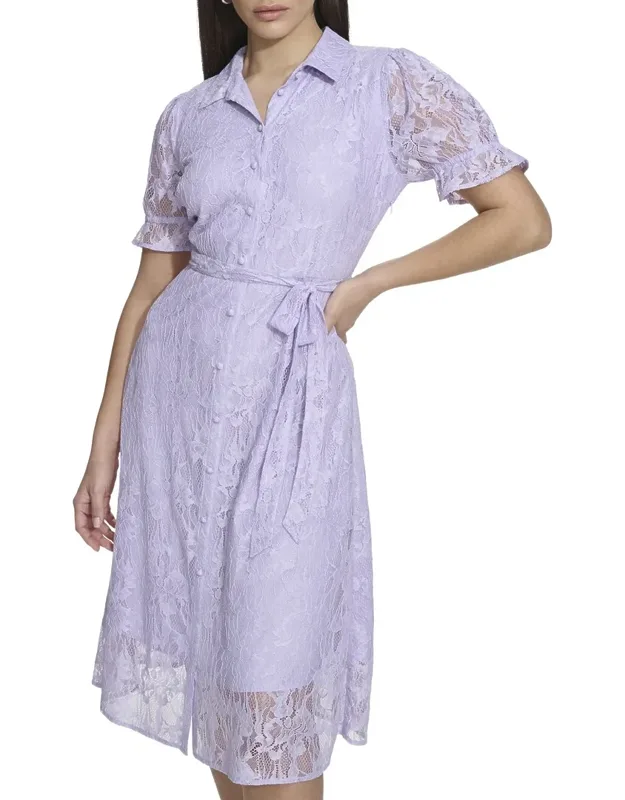 Allover Floral Lace Midi Dress
