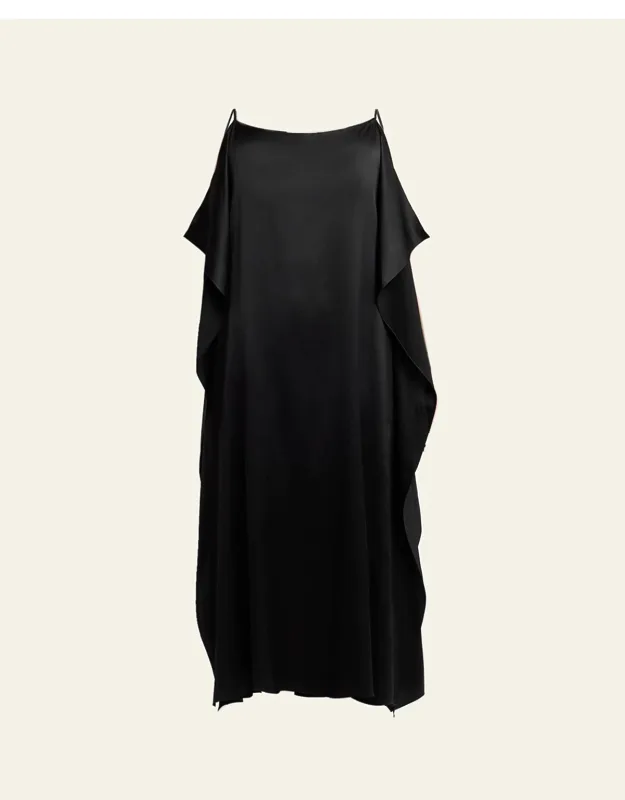 Draped Silk Maxi Dress