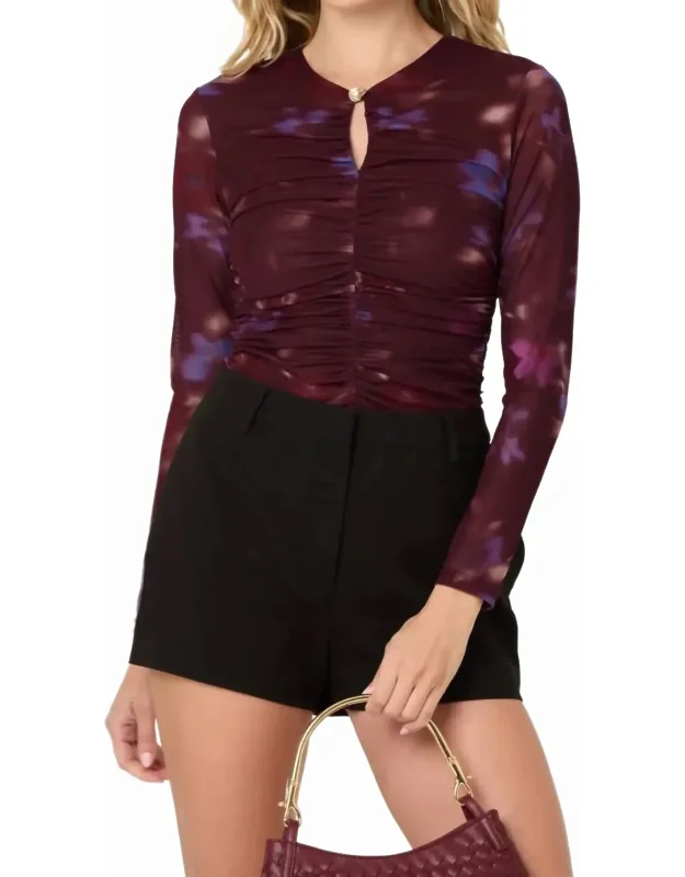 Keyhole Ruched Top