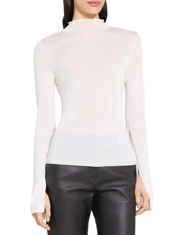 Slit Sleeve Turtleneck Wool-blend Sweater