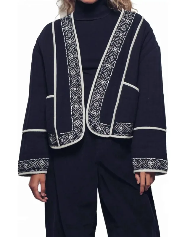 Embroidered Quilted Jacket