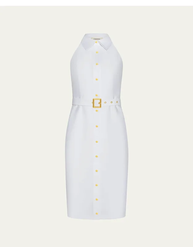 Sleeveless Buttoned Shirtdress