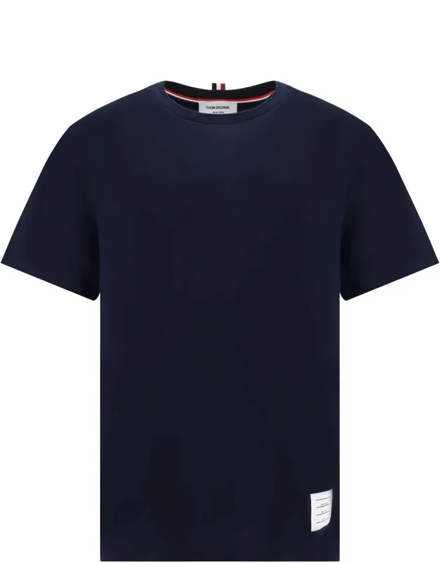 T-shirt With Ribbed Crewneck And Side Slits