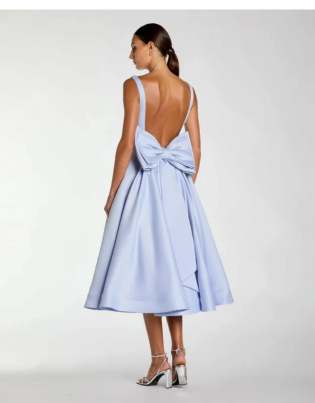 Bow Back A Line Midi Dress