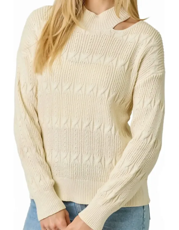 Cutout Mock Neck Sweater