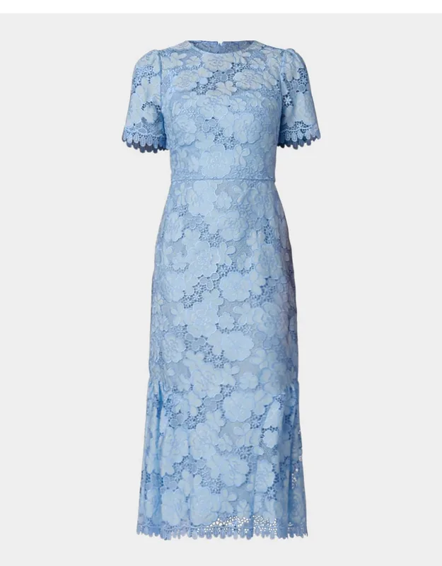 Floral Lace Trumpet Midi Dress