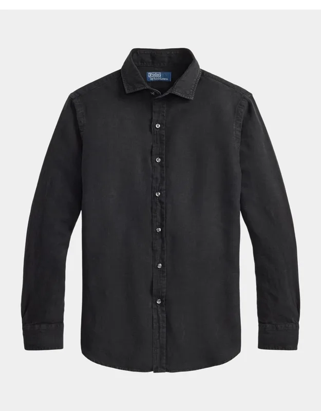 Slubbed Linen Button-down Shirt