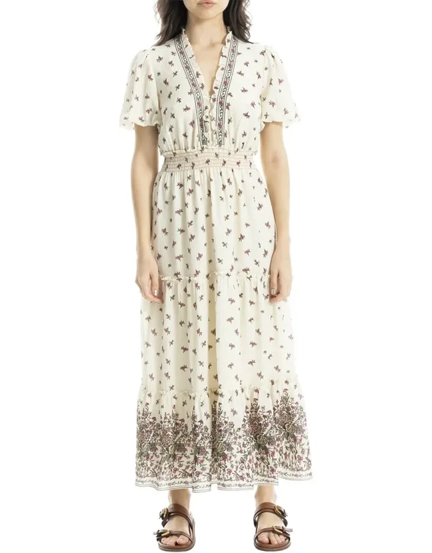 V-neck Tiered Maxi Dress