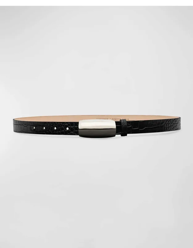 Marlowe Embossed Leather Belt