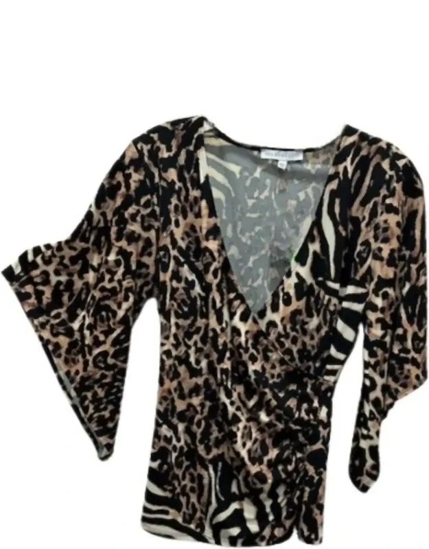 Leopard Wrap Blouse