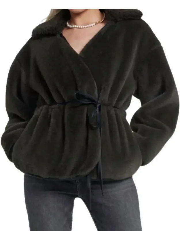Faux Fur Wrap Coat