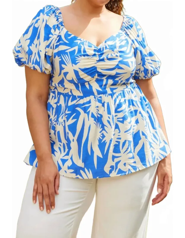 Izabel Printed Short Sleeve Top