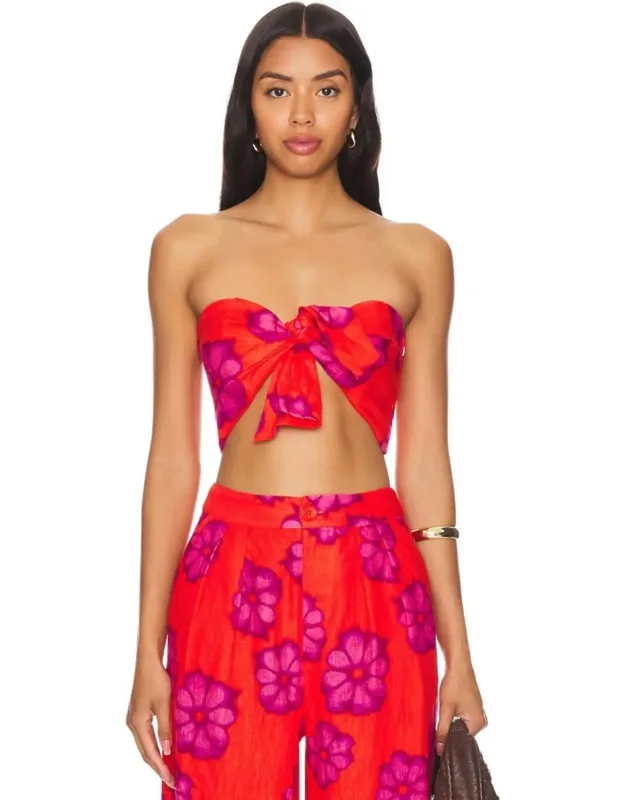 Floral Linen Bra Top