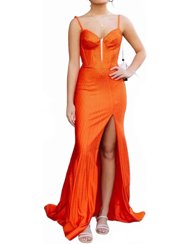 Fitted Hot Fix Prom Dress
